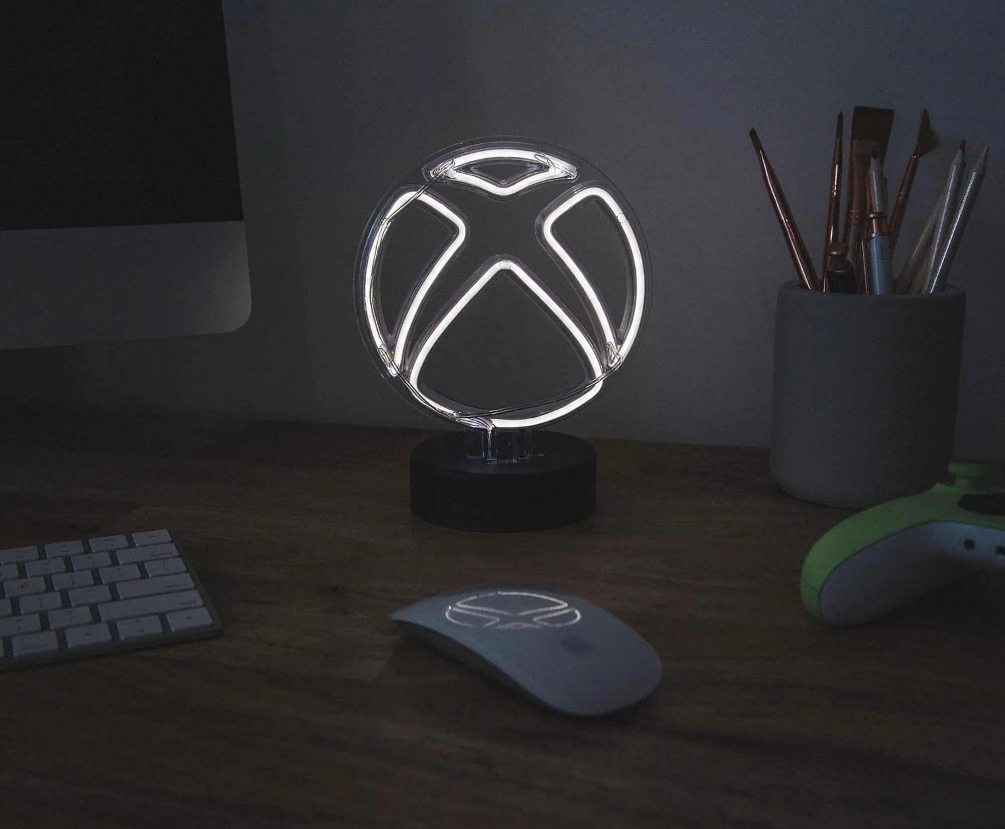 Xbox Logo Battery-Powered White Neon Desk Lamp Light | 9 Inches Tall - Image 5