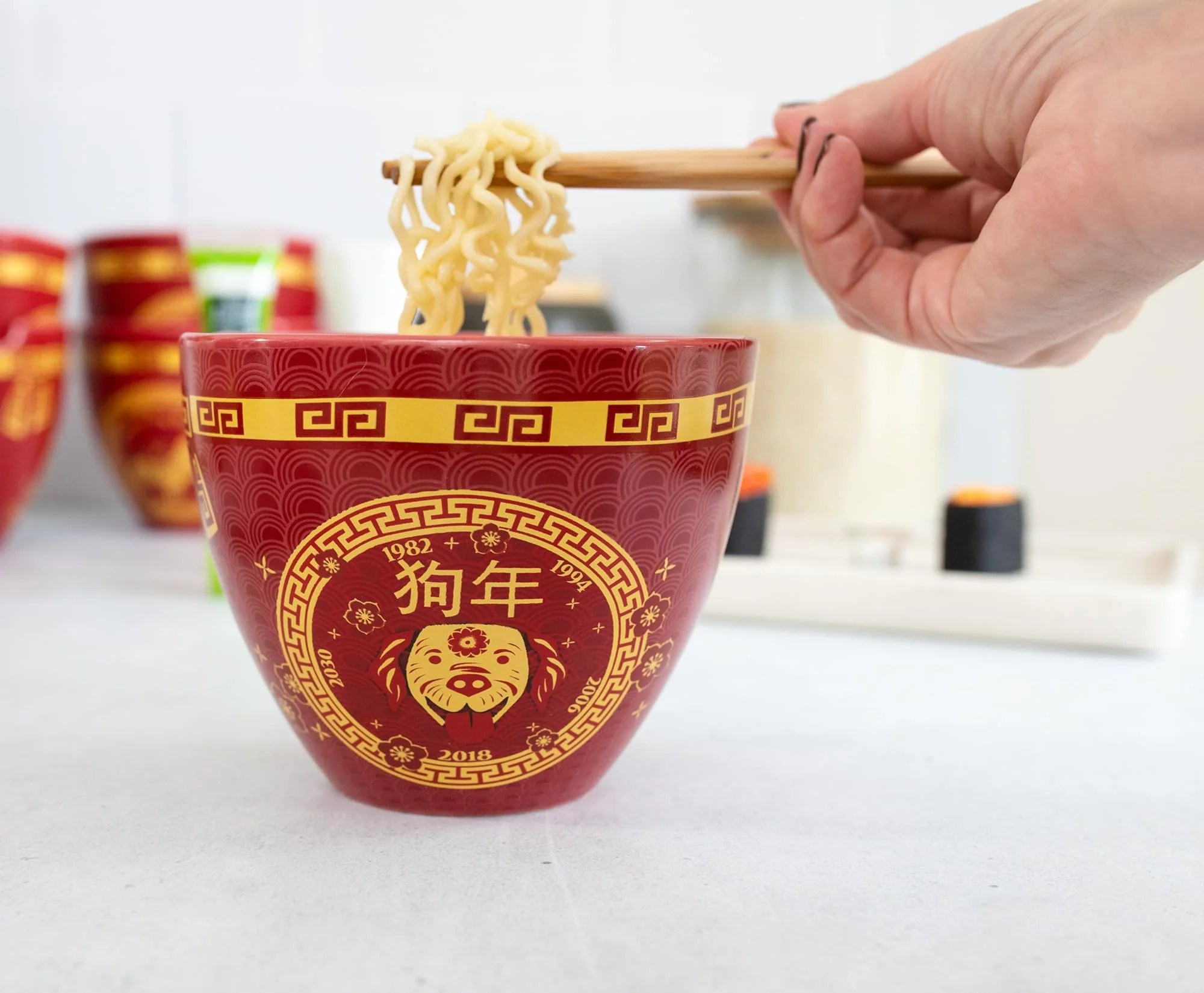 Year Of The Dog Chinese Zodiac 16-Ounce Ramen Bowl and Chopstick Set - Image 5