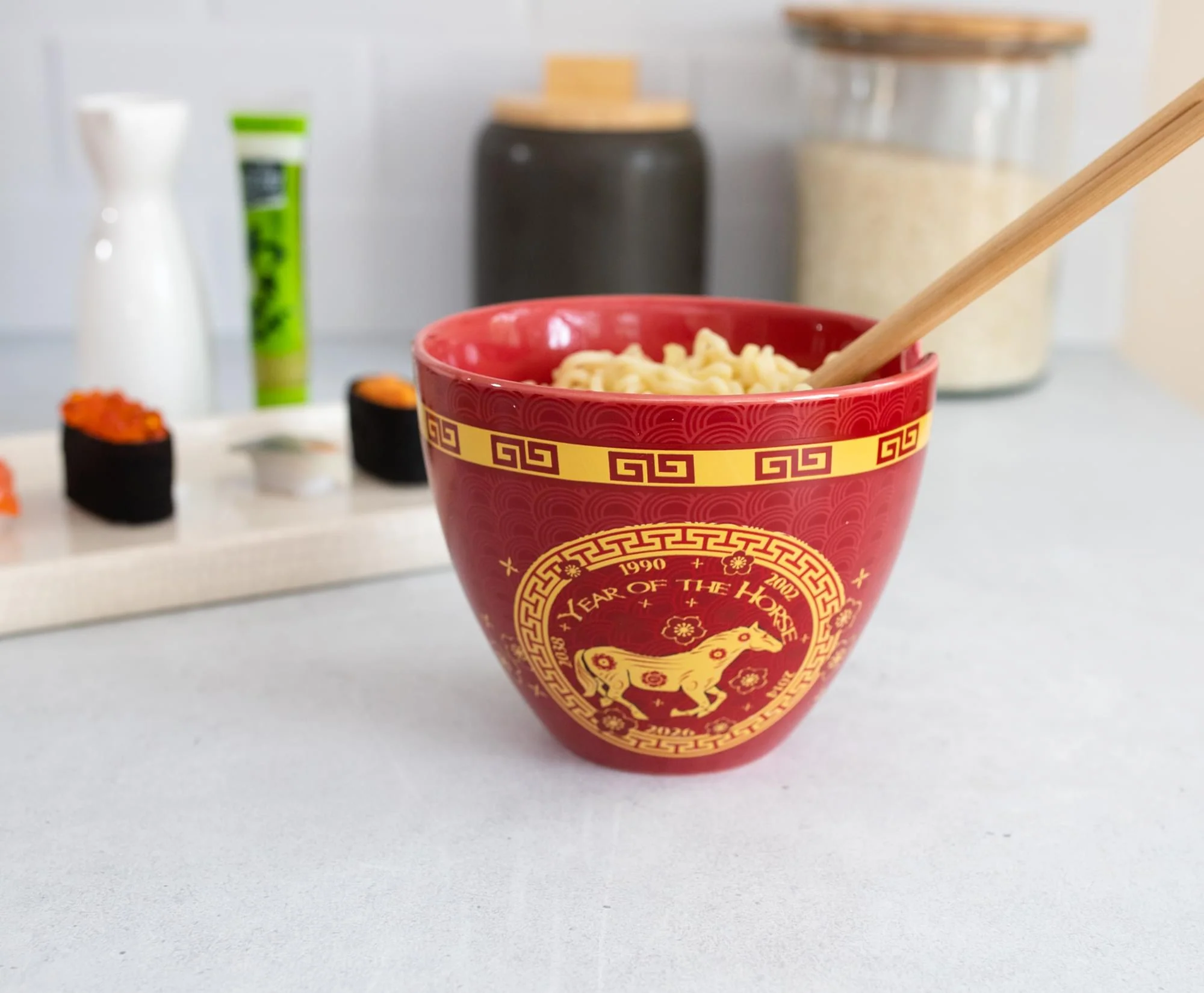 Year Of The Horse Chinese Zodiac 16-Ounce Ramen Bowl and Chopstick Set - Image 4