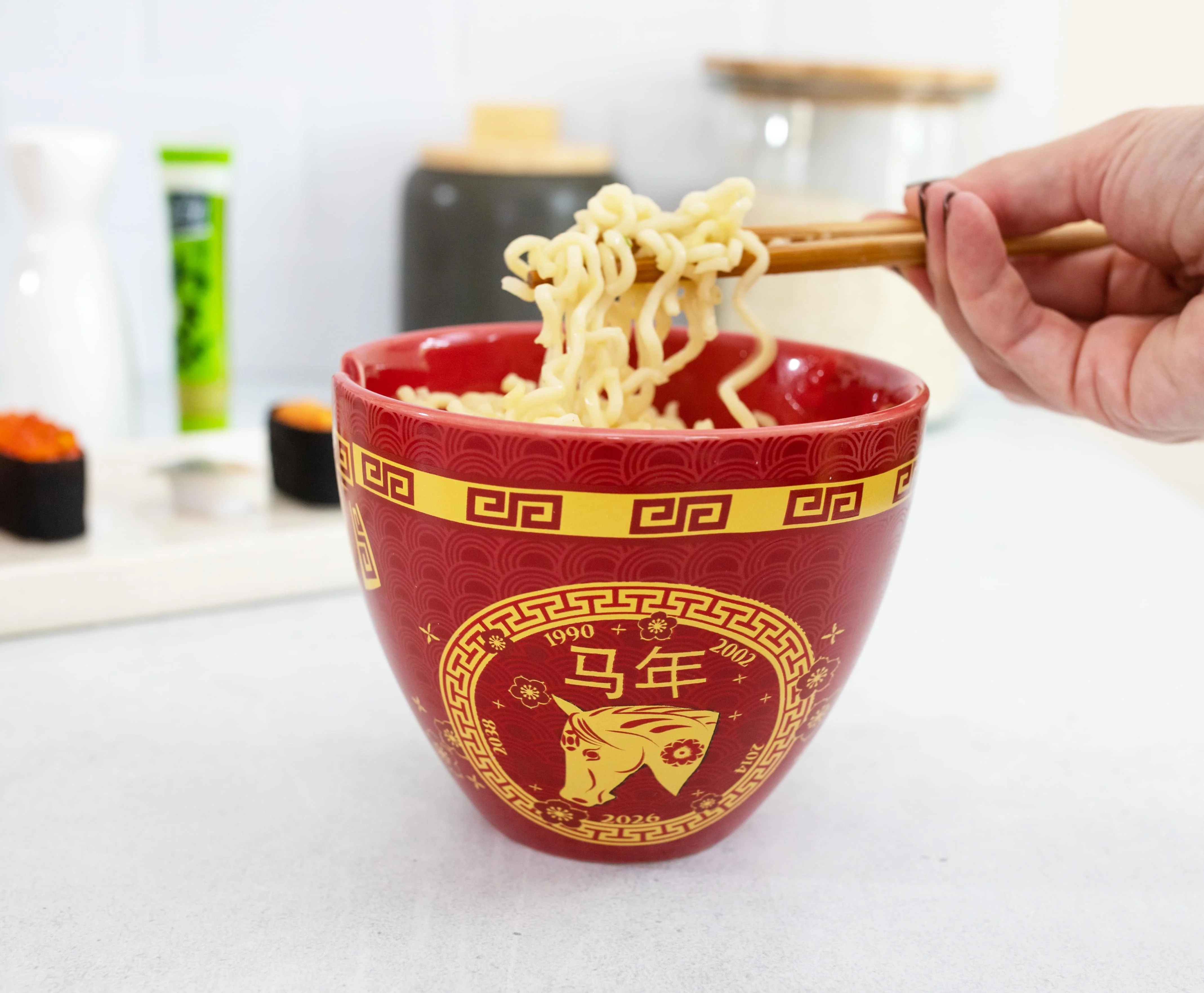 Year Of The Horse Chinese Zodiac 16-Ounce Ramen Bowl and Chopstick Set - Image 6
