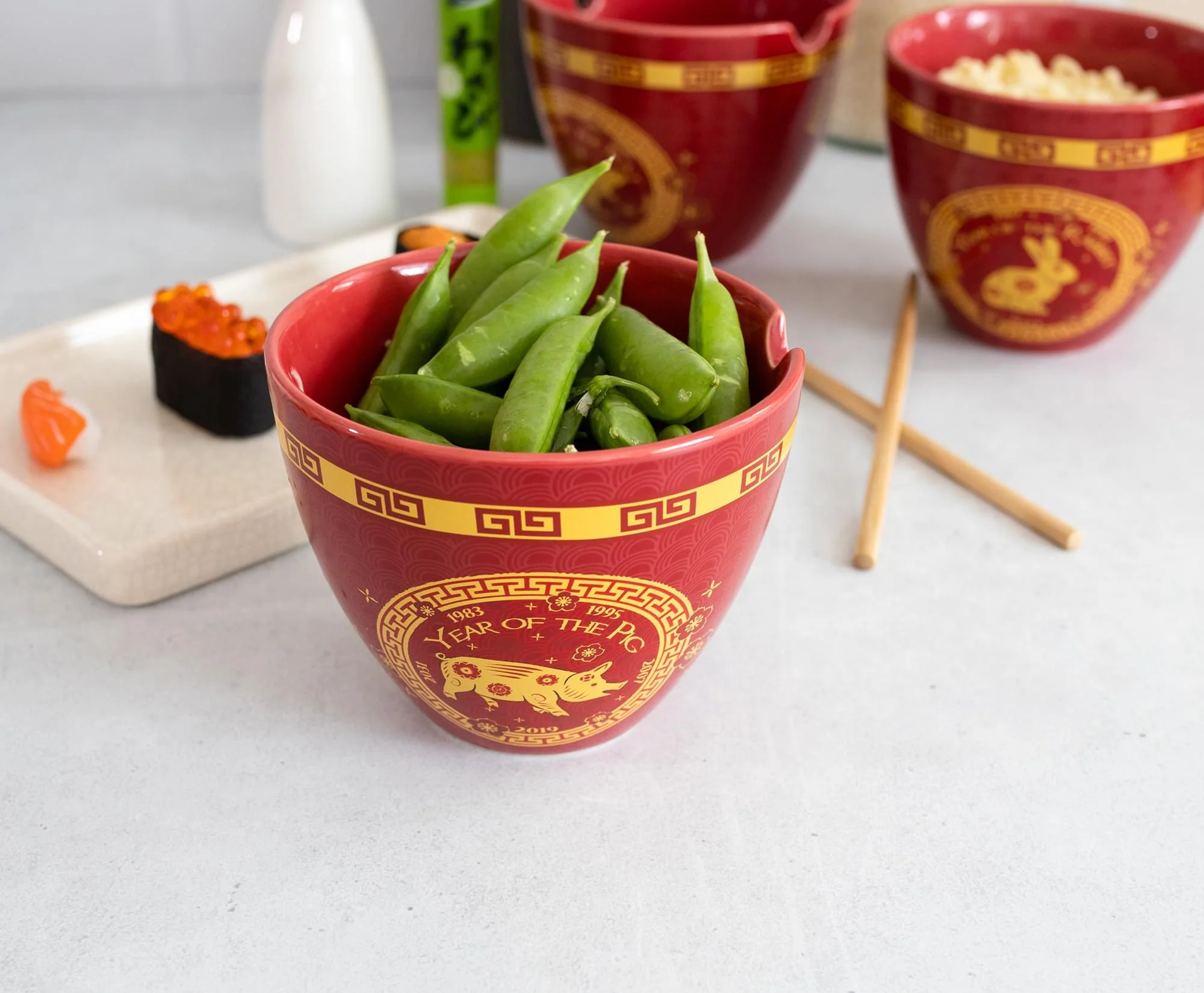 Year Of The Pig Chinese Zodiac 16-Ounce Ramen Bowl and Chopstick Set - Image 5