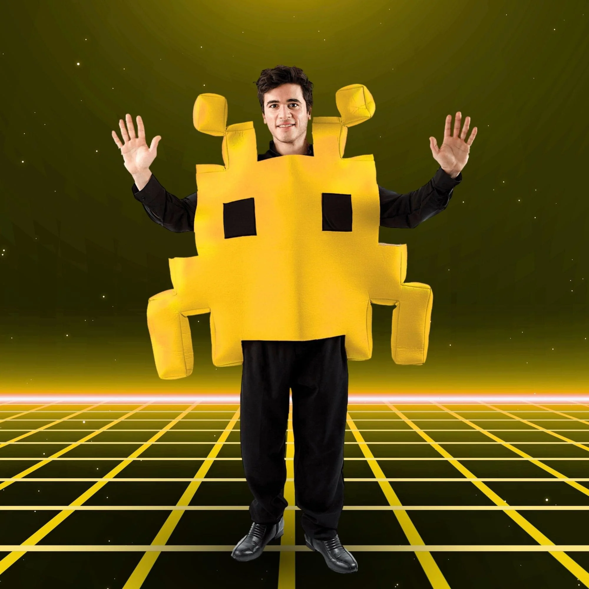 Yellow Space Arcade Game Adult Costume - Image 5