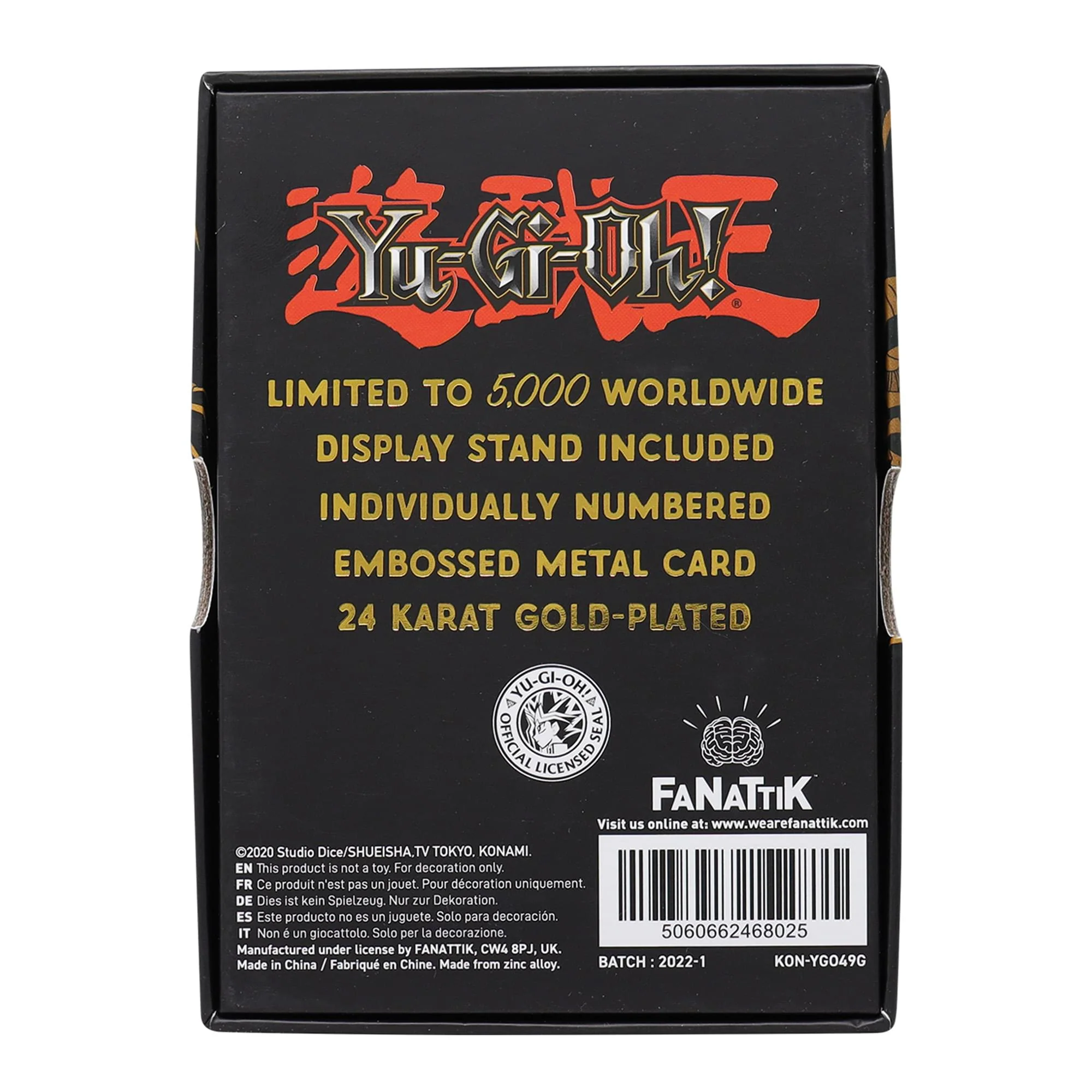 Yu-Gi-Oh! Limited Edition 24k Gold Plated B. Skull Dragon Metal Card - Image 8