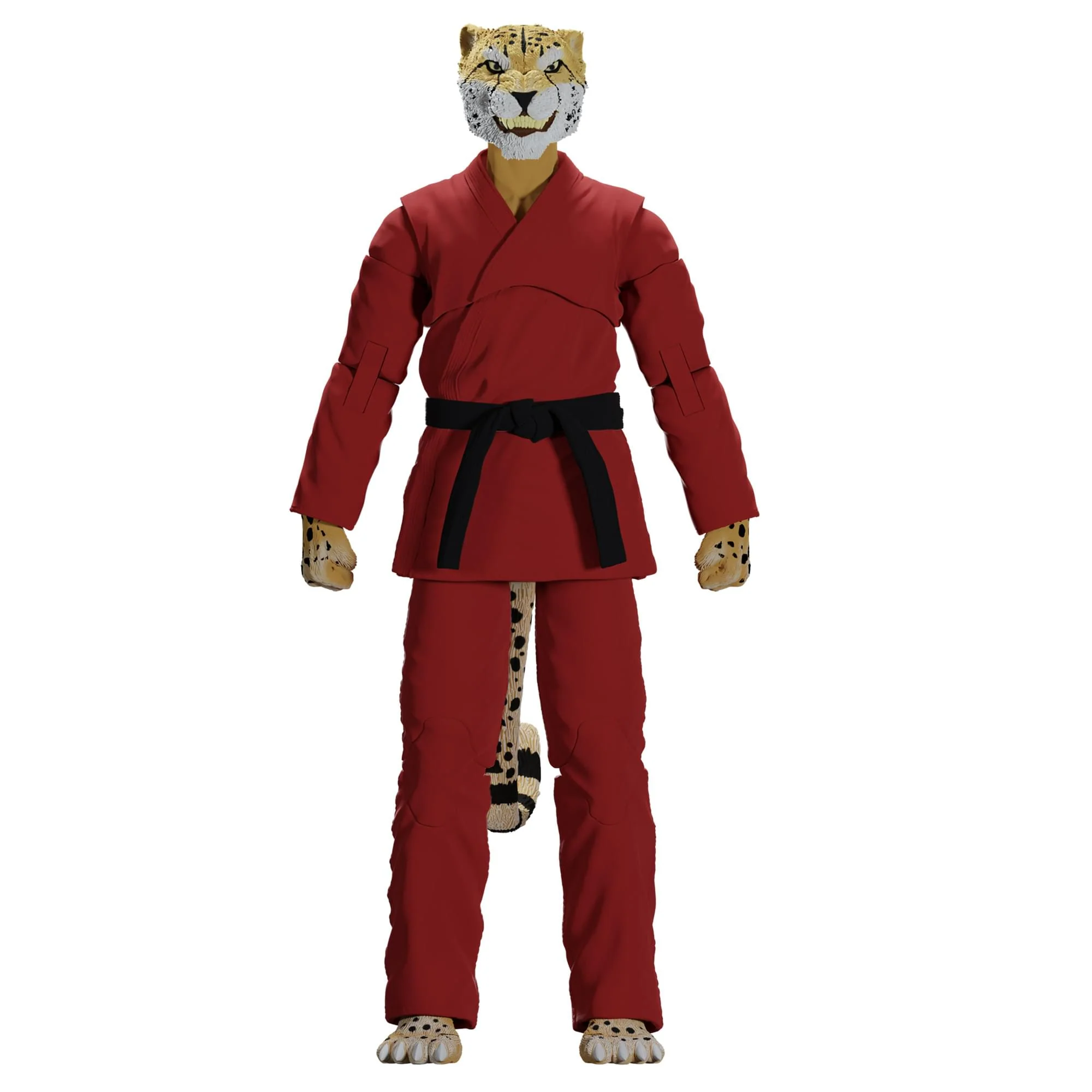 Zoo Jitsu Fighters 6 Inch Action Figure | Chico the Cheetah with Red Gi - Image 3