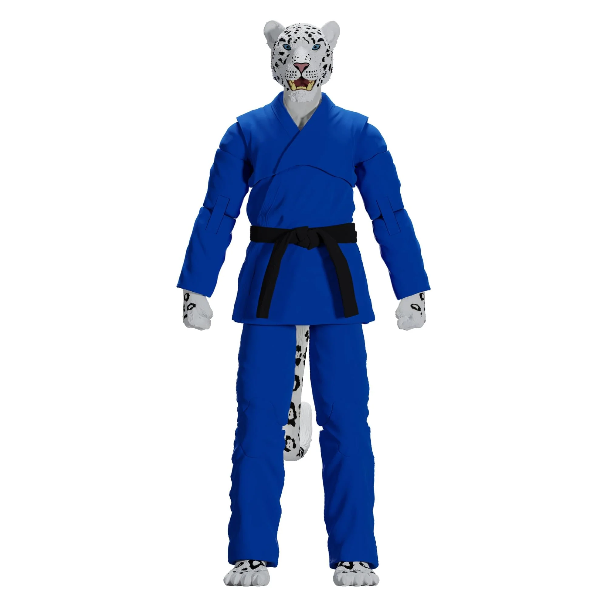Zoo Jitsu Fighters 6 Inch Action Figure | Shadow the Snow Leopard with Blue Gi - Image 2