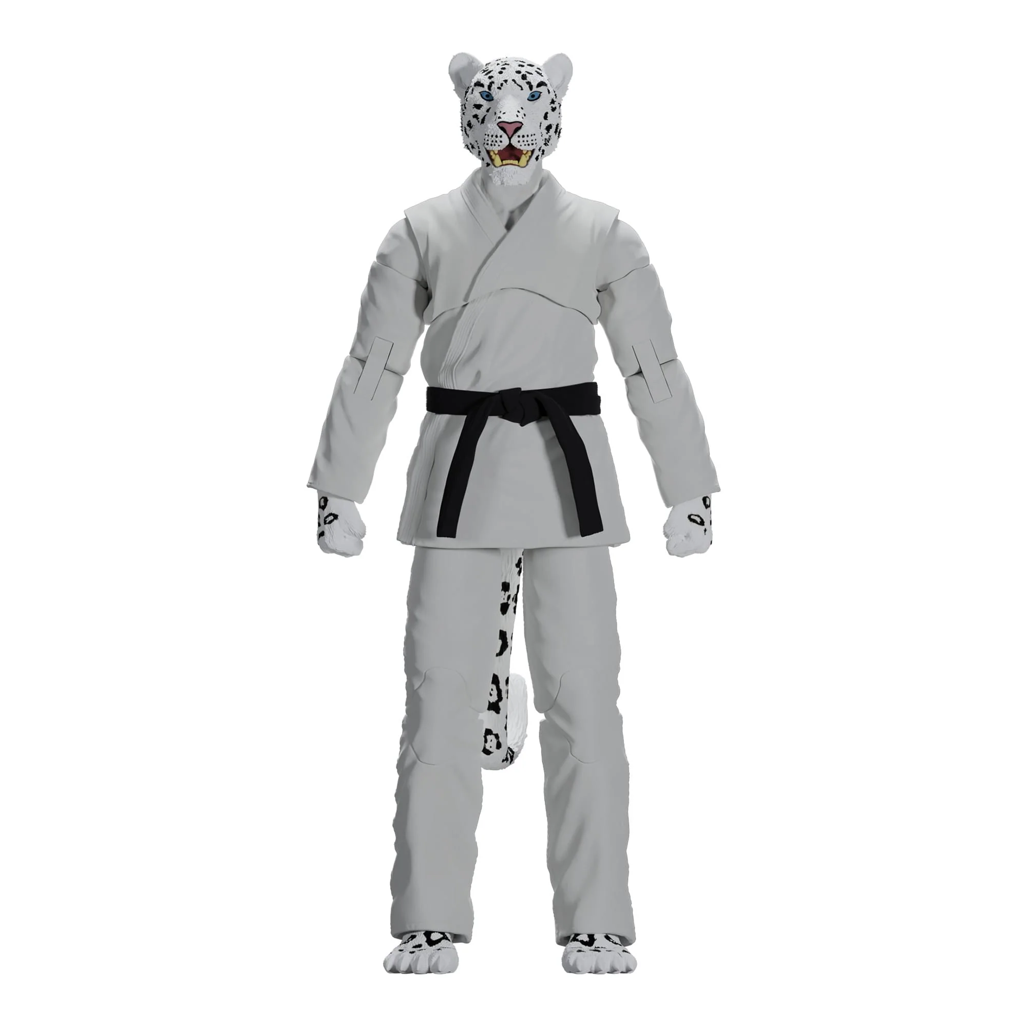 Zoo Jitsu Fighters 6 Inch Action Figure | Shadow the Snow Leopard with White Gi - Image 2