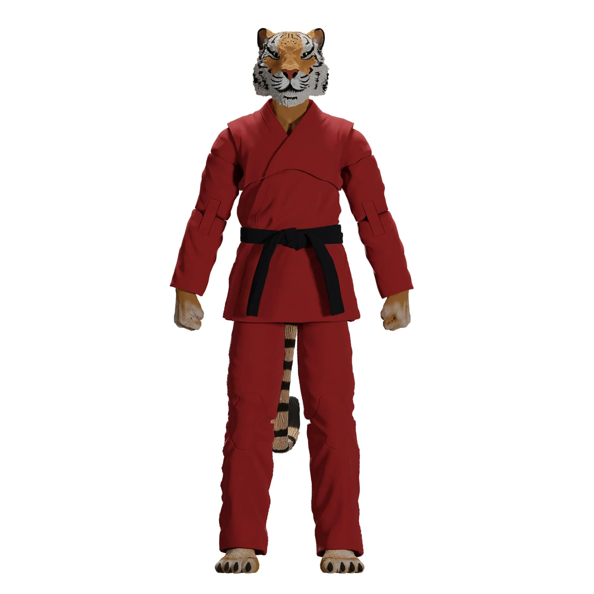 Zoo Jitsu Fighters 6 Inch Action Figure | Tiago the Tiger with Red Gi - Image 2